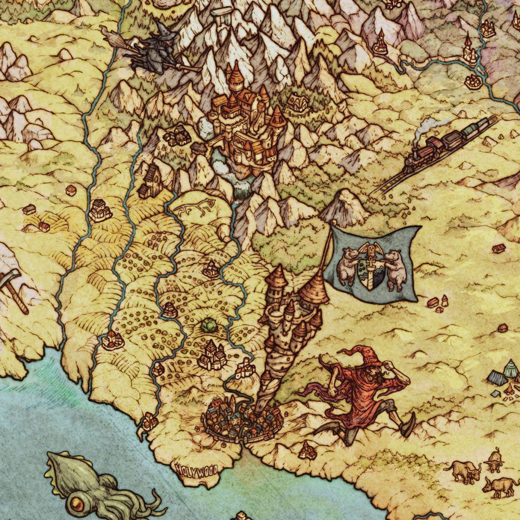 1 Of 12   Terry Pratchett Mappa Discworld Map Great Atuin Colour Ankh Morpork Lancre Rincewind Closeup 1024x1024 